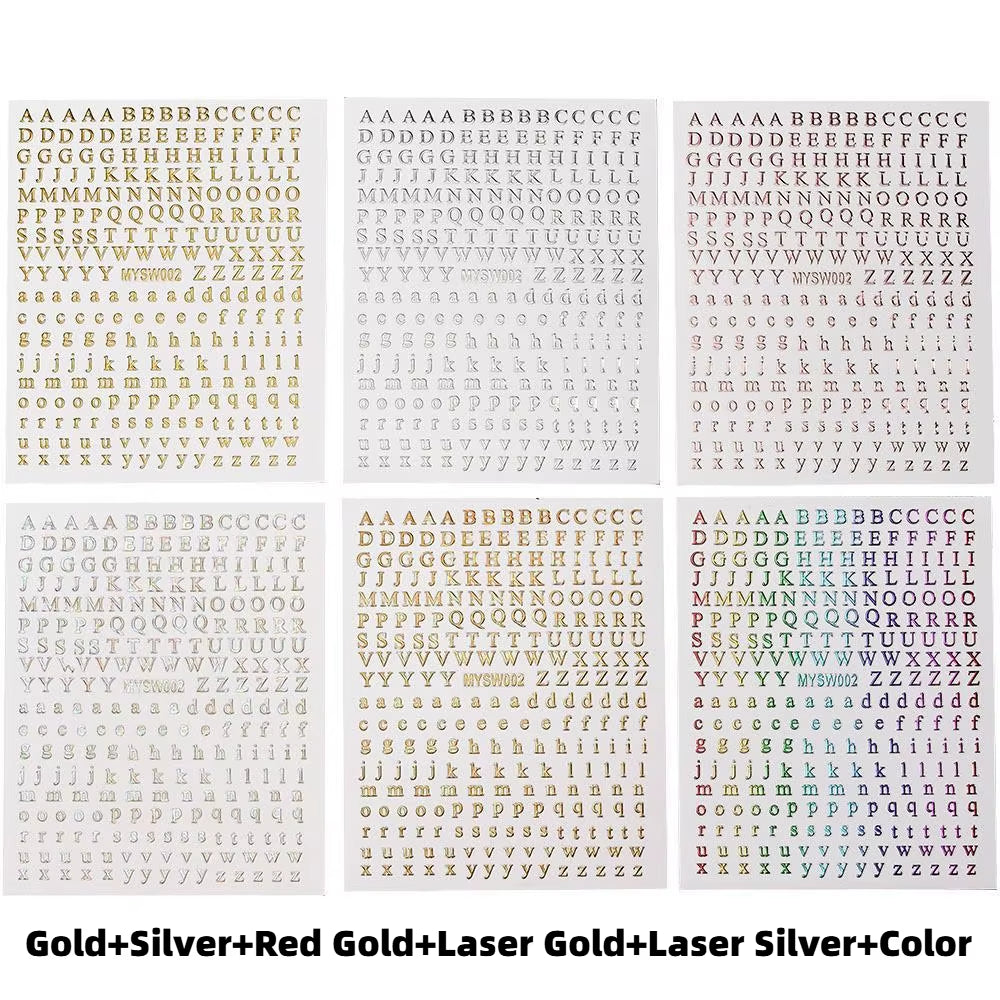 3/6Pcs 3D Multicolour Alphabet Sticker DIY Scrapbook Kpop Toploader Deco Stickers Letter Art Decals Stickers Stationery