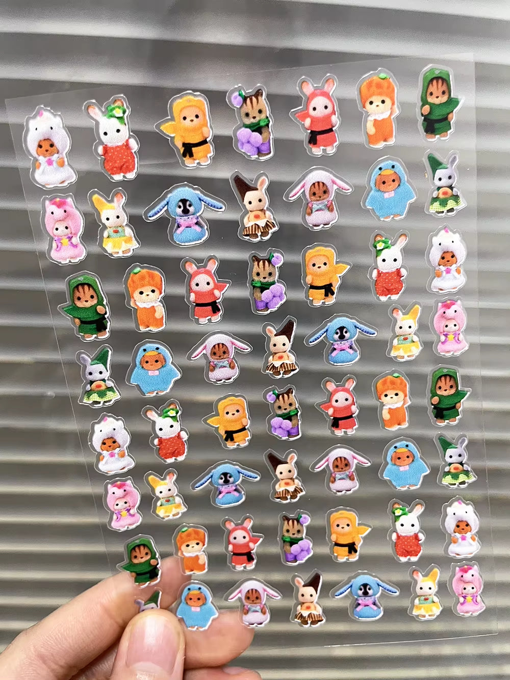 Kawaii Senbel Family Anime Nail Supplies Decals Transparent Waterproof Stationery Sticker Toys for Children Nail Deco Stickers