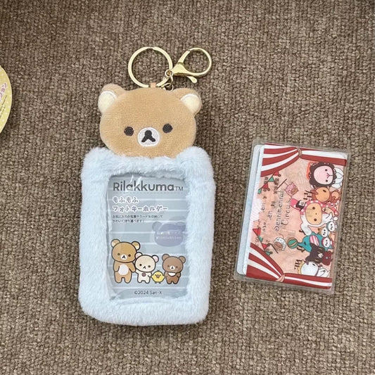 Rilakkuma Japanese Cute Cartoon Student Id Photo Rice Card Protective Cover High Beauty Cartoon Peripheral Card Set Gift
