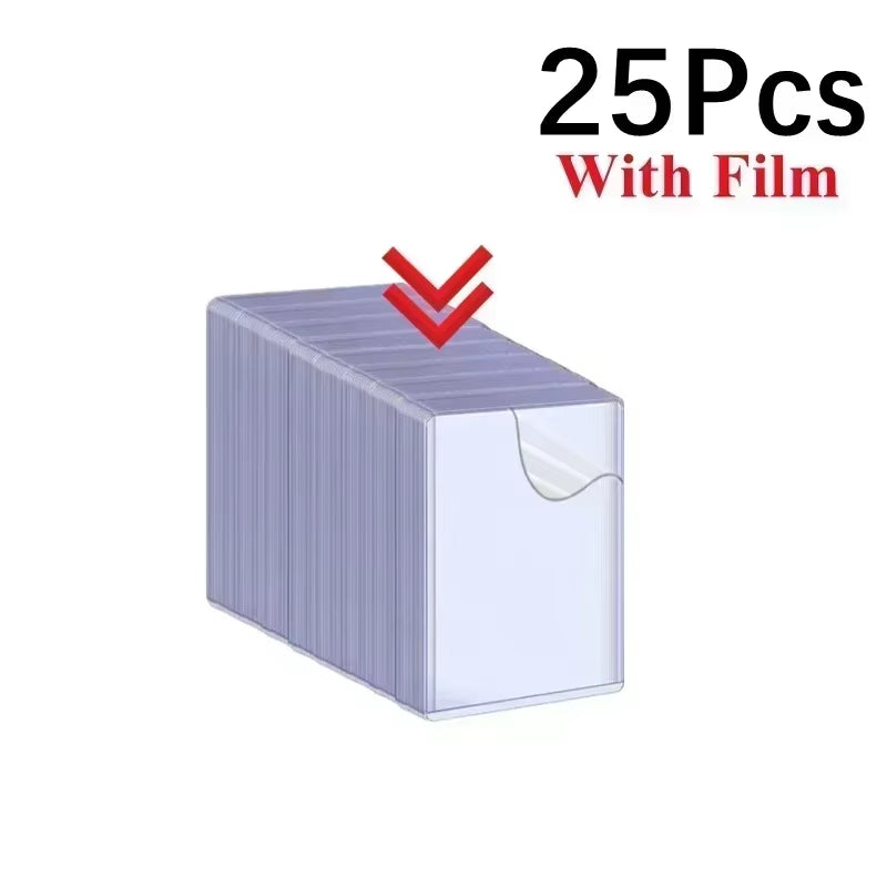 1-50PCS Transparent Korean Kpop Card Sleeve with Protective Film Clear Card Holder Idol Photo Game Card Covers 35PT