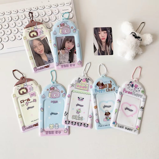 Ins Style Korea Kawaii Animal PVC Card Holders Perfect for Storing K-Pop Idol Photo Cards Display Cover 3Inch Photocard Case