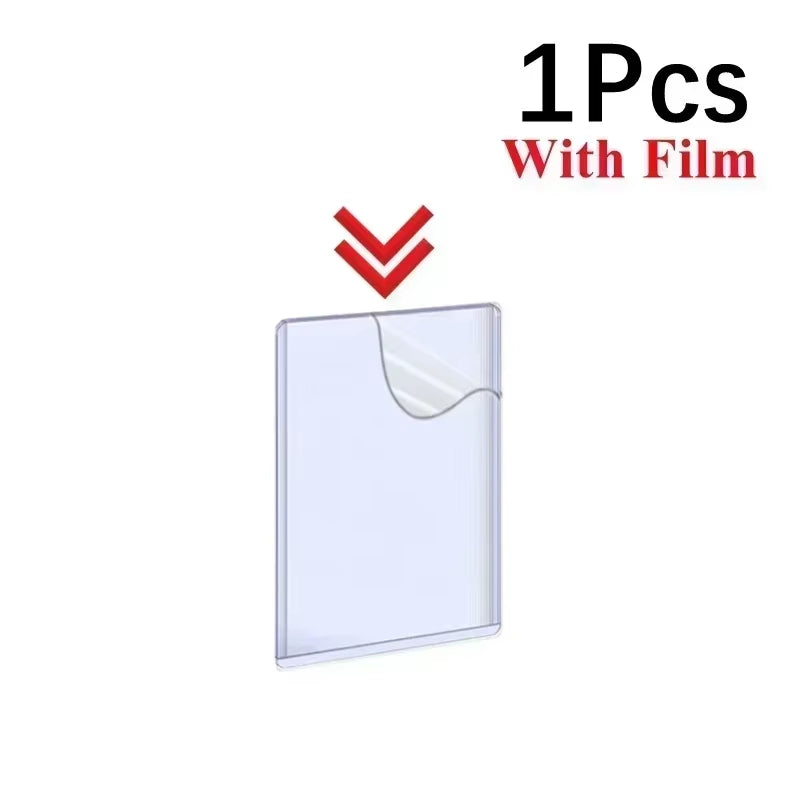 1-50PCS Transparent Korean Kpop Card Sleeve with Protective Film Clear Card Holder Idol Photo Game Card Covers 35PT
