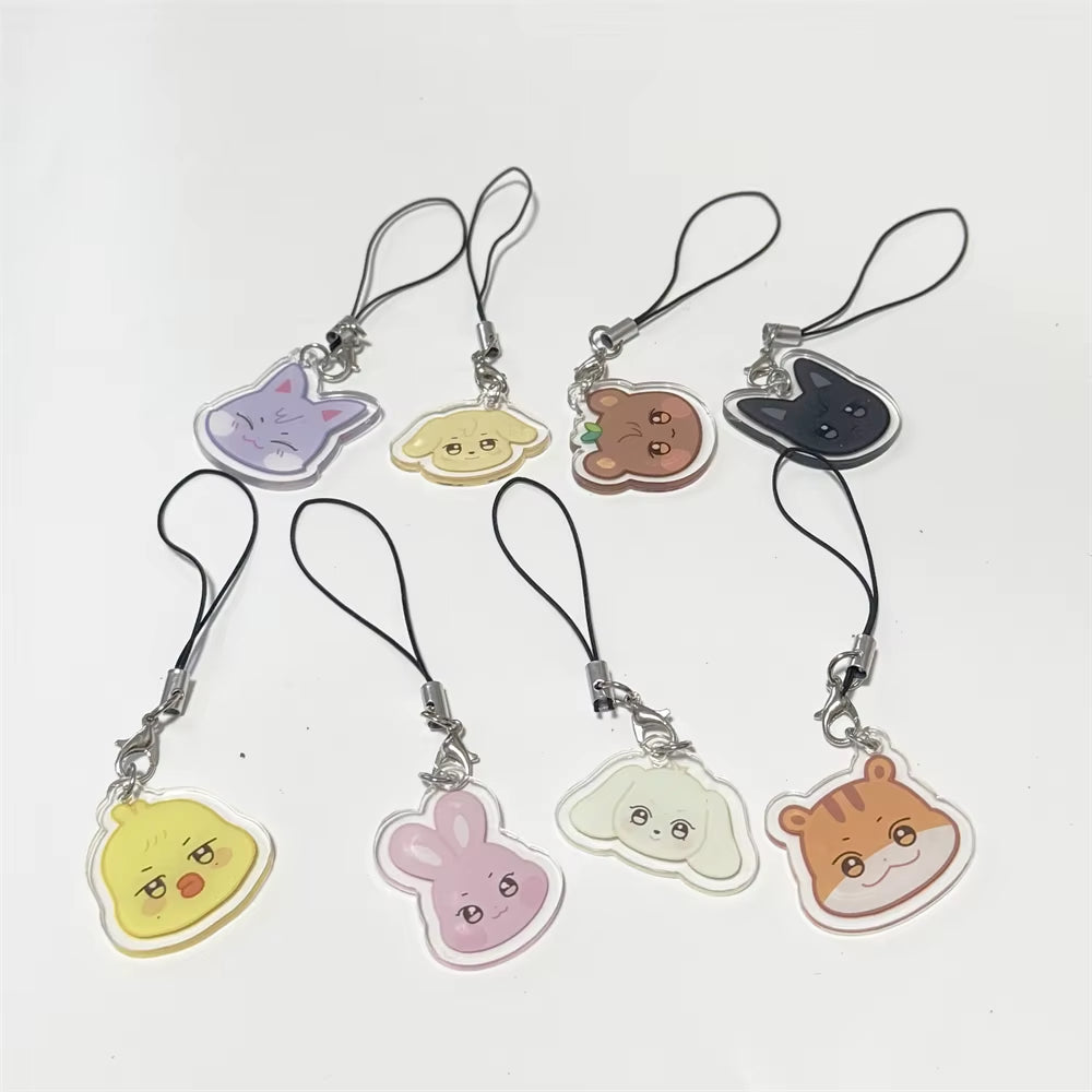 8PCS/SET KPOP ATEEZ Aniteez Inspired Pendant Phone Accessories Keychain/Keyring