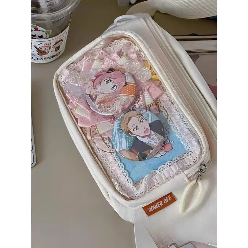 Kawaii Japanese Y2K Chest Bag Women Lolita Cute Crossbody Bag Girls Transparent Itabag Purses and Handbags Waist Ita Bag