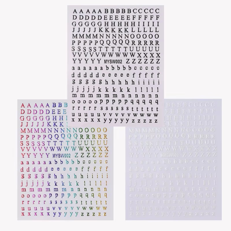 3/6Pcs 3D Multicolour Alphabet Sticker DIY Scrapbook Kpop Toploader Deco Stickers Letter Art Decals Stickers Stationery