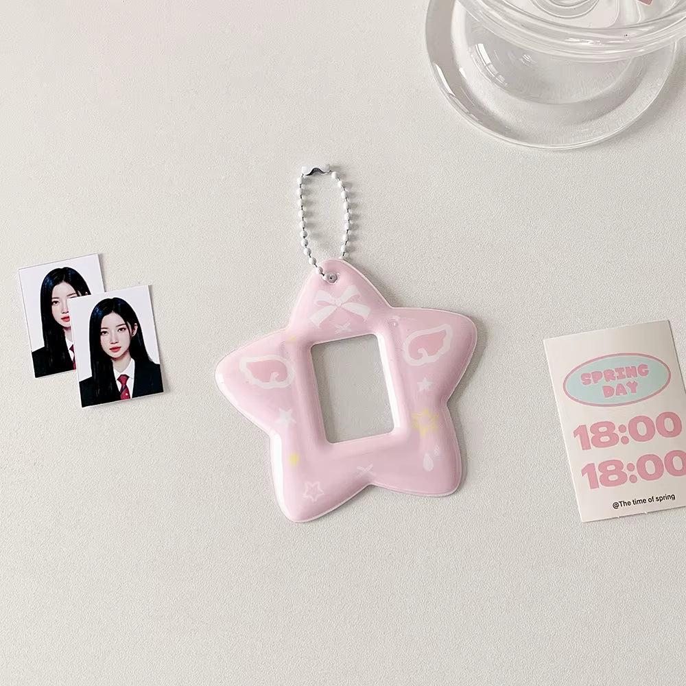 Ins Style Cute Star Shaped 2 Inch Mini Photo Card Holder K-Pop Idol Photo Sticker Holder Goo Card Decoration Holder
