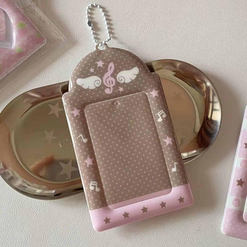 Cute Strawberry Card Holder 3 Inch Sweet Pink Kpop Photocard Holder Idol Photo Card Protective Sleeves Couple Photo Dispaly Case
