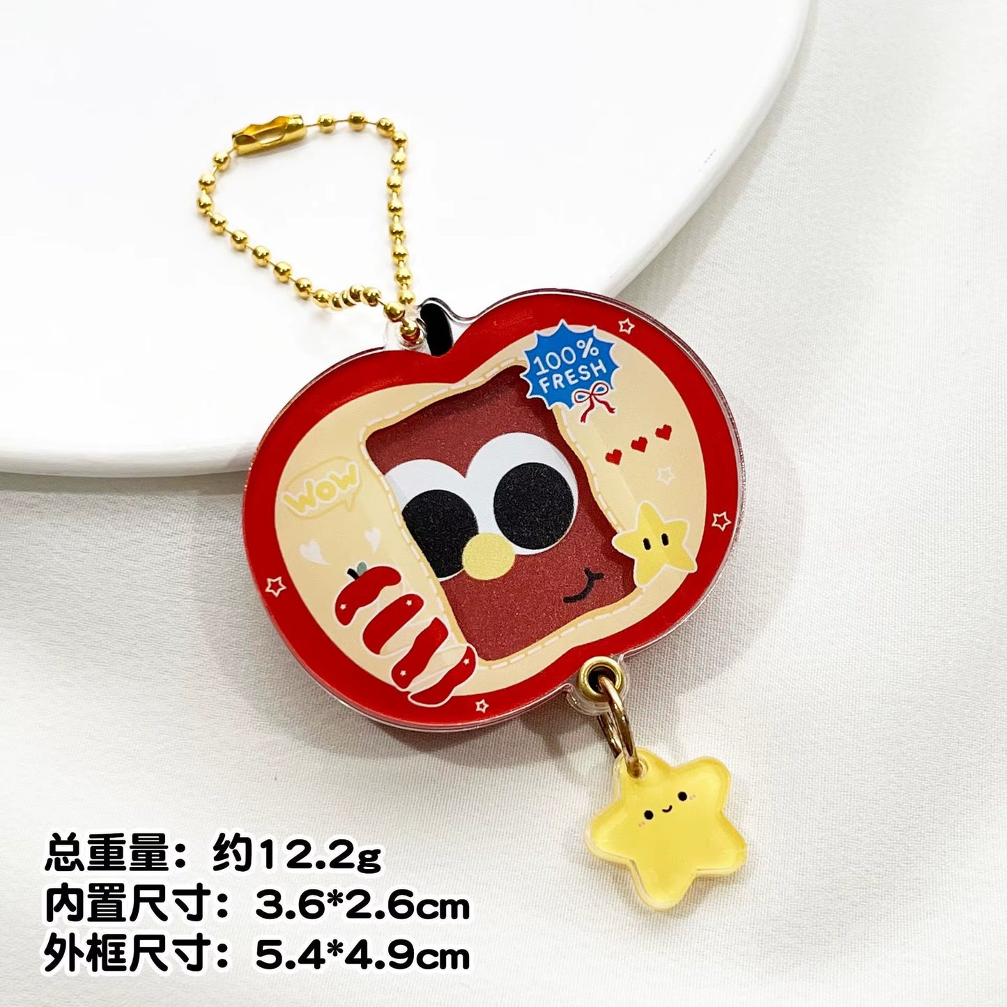 Acrylic Slide Photo Frame Keychain Holds 1 Inch ID Photo for Kpop Star Idol Card Holder