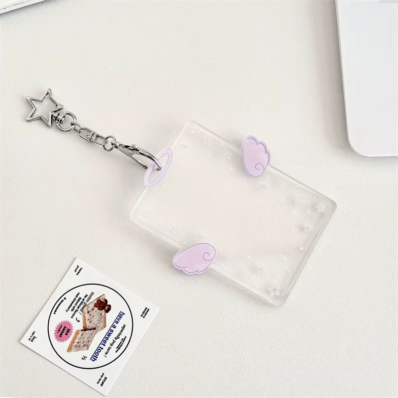 3 Inch Angel Wings Cute Card Holder K-POP Idol Album Postcard Collector Card Organizer Card Holder Photo Card Decoration Pendant