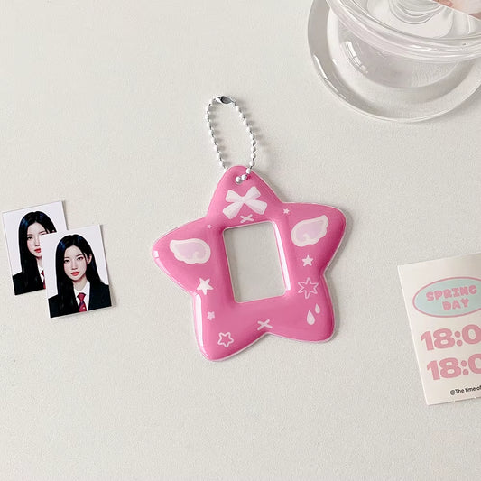 Ins Style Cute Star Shaped 2 Inch Mini Photo Card Holder K-Pop Idol Photo Sticker Holder Goo Card Decoration Holder