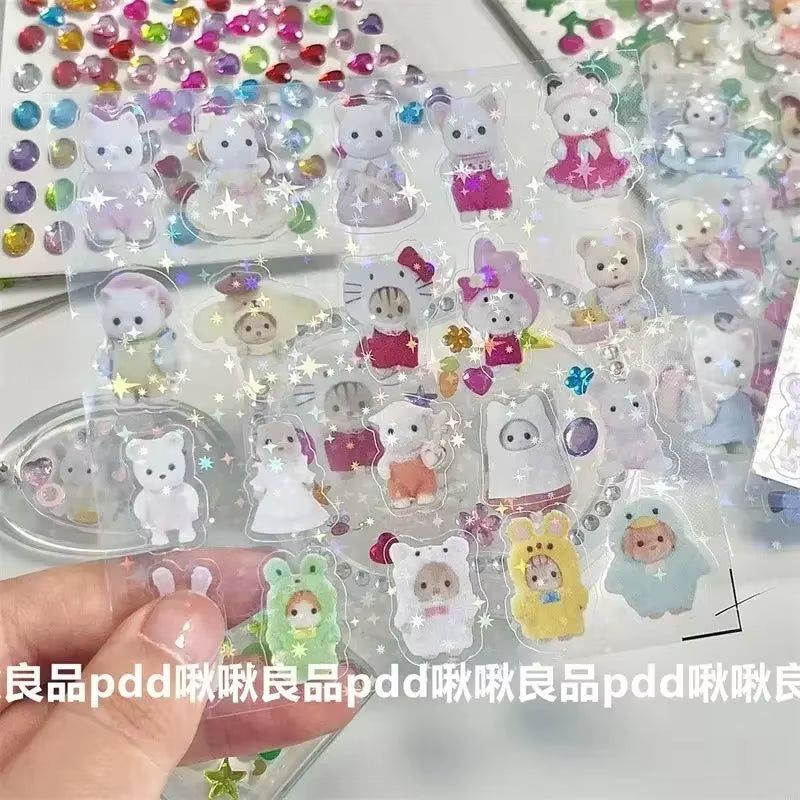 Easter Bunny Reindeer Panda Animal Stickers Gift Children'S DIY Toy Stickers Pack Waterproof