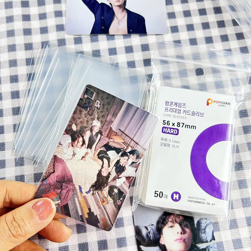 50Pcs Korea Card Sleeves HD Clear Kpop Idol Card Protective Sleeve PVC Free