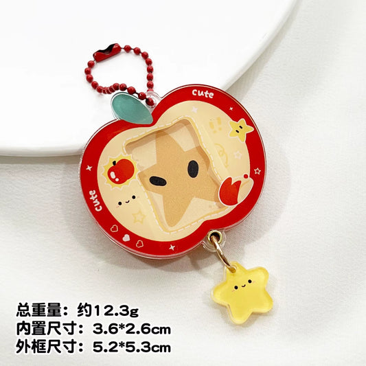 Acrylic Slide Photo Frame Keychain Holds 1 Inch ID Photo for Kpop Star Idol Card Holder