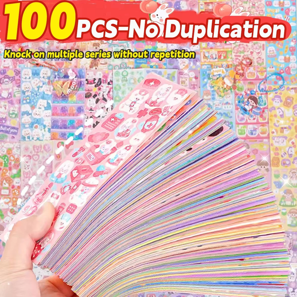 20-120 PCS Cute Stickers Kawaii Cartoon Laser Sticker DIY Decorative Stationery Supplies
