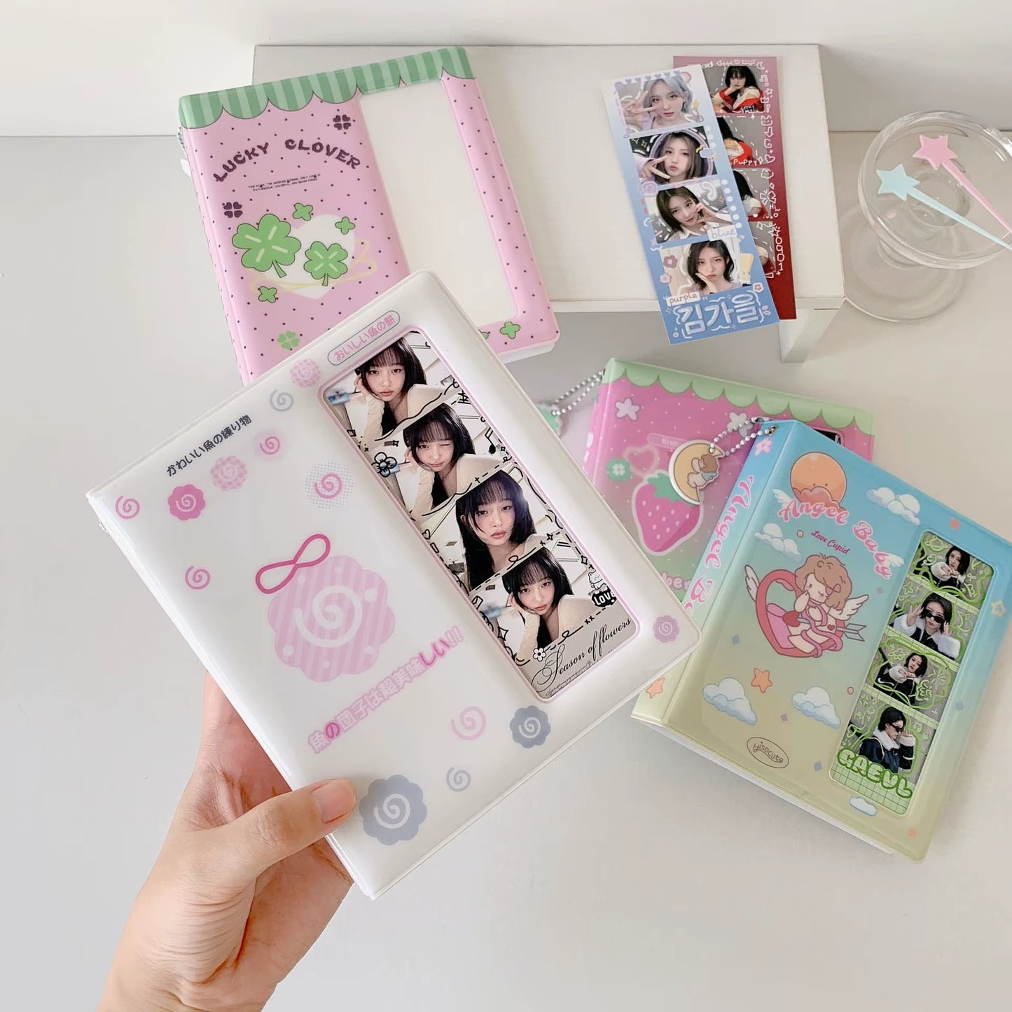 INS Style Korean Cartoon Life 4 Cut Album 6-Inch Postcard Storage Book Photo Sticker Album Polaroid Photo Collectors Album