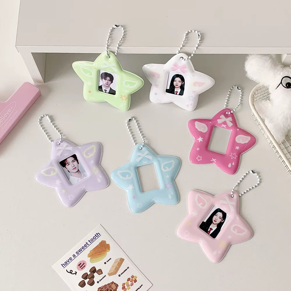 Ins Style Cute Star Shaped 2 Inch Mini Photo Card Holder K-Pop Idol Photo Sticker Holder Goo Card Decoration Holder