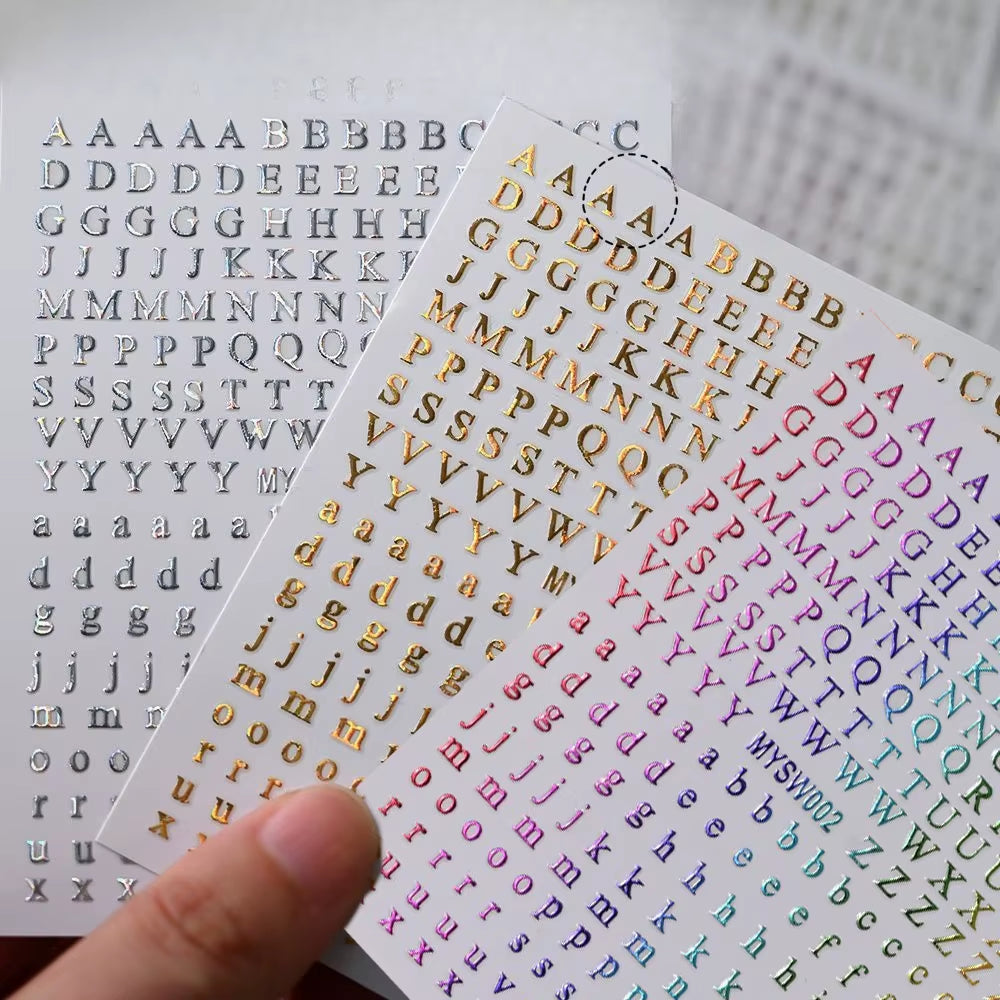 3/6Pcs 3D Multicolour Alphabet Sticker DIY Scrapbook Kpop Toploader Deco Stickers Letter Art Decals Stickers Stationery