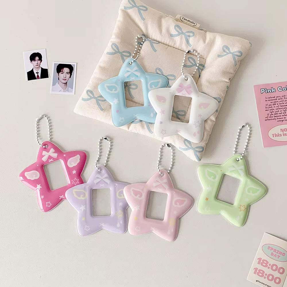 Ins Style Cute Star Shaped 2 Inch Mini Photo Card Holder K-Pop Idol Photo Sticker Holder Goo Card Decoration Holder